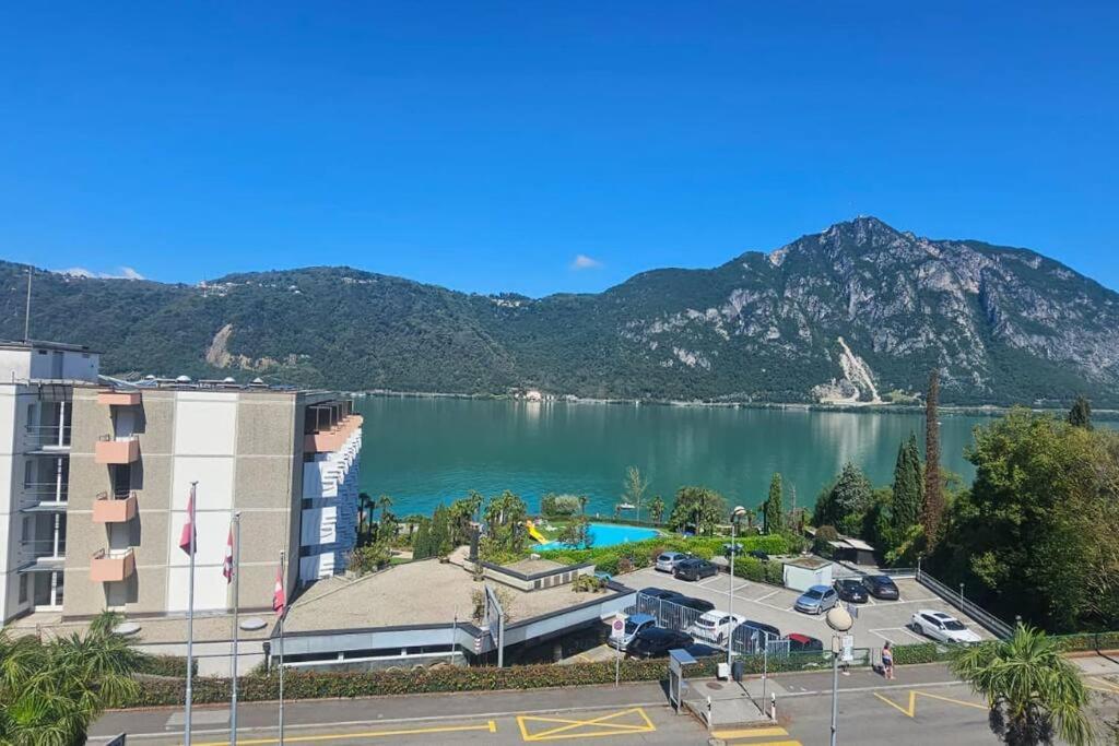 Idyllische Ferienwohnung In Bissone Zewnętrze zdjęcie